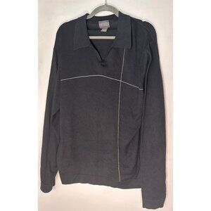 Mercer Street Studio Men’s L Silk Cotton Blend black Preppy Light Knit Sweater